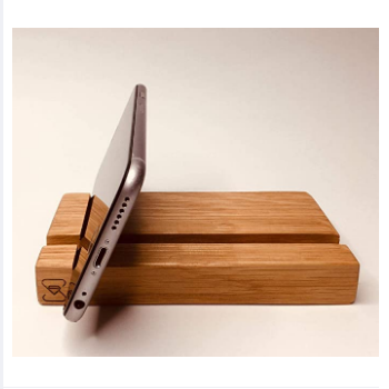 Natural Wooden Smartphone Holder | Minimalist Bamboo Stand for iPhone, Samsung, Oppo