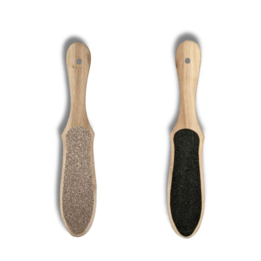 Wooden Foot Filer with Dual-Sided Coarse Surface – Pedicure Scraper & Callus Remover for Hard & Dead Skin | Wooden Handle Foot Scrubber