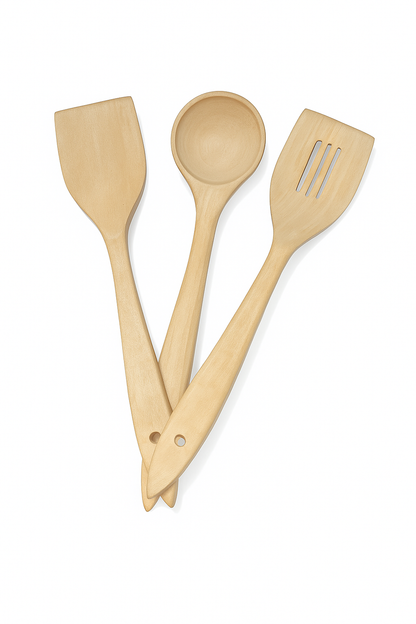 3 piece wooden spoon set | wooden cooking spoon 3 piece