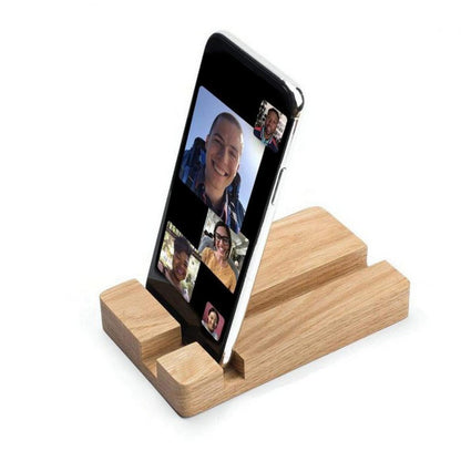 Natural Wooden Smartphone Holder | Minimalist Bamboo Stand for iPhone, Samsung, Oppo