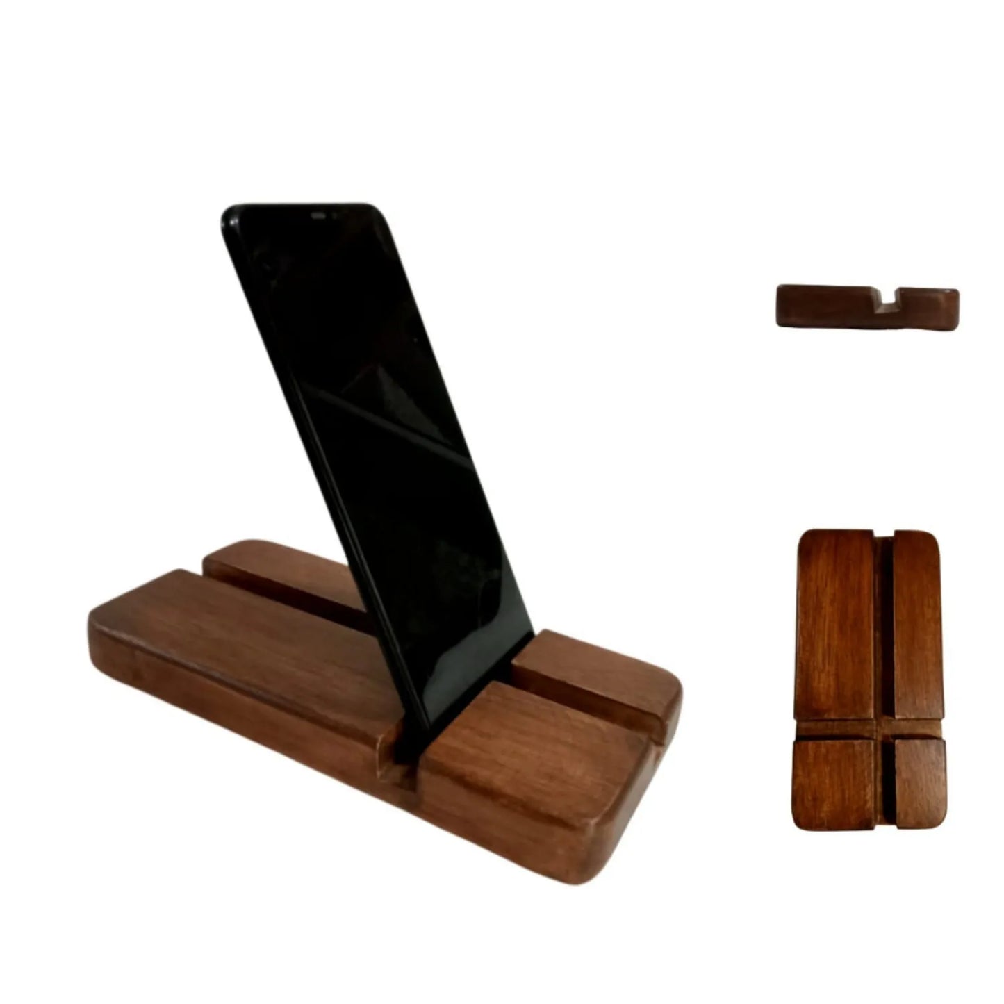 Natural Wooden Smartphone Holder | Minimalist Bamboo Stand for iPhone, Samsung, Oppo